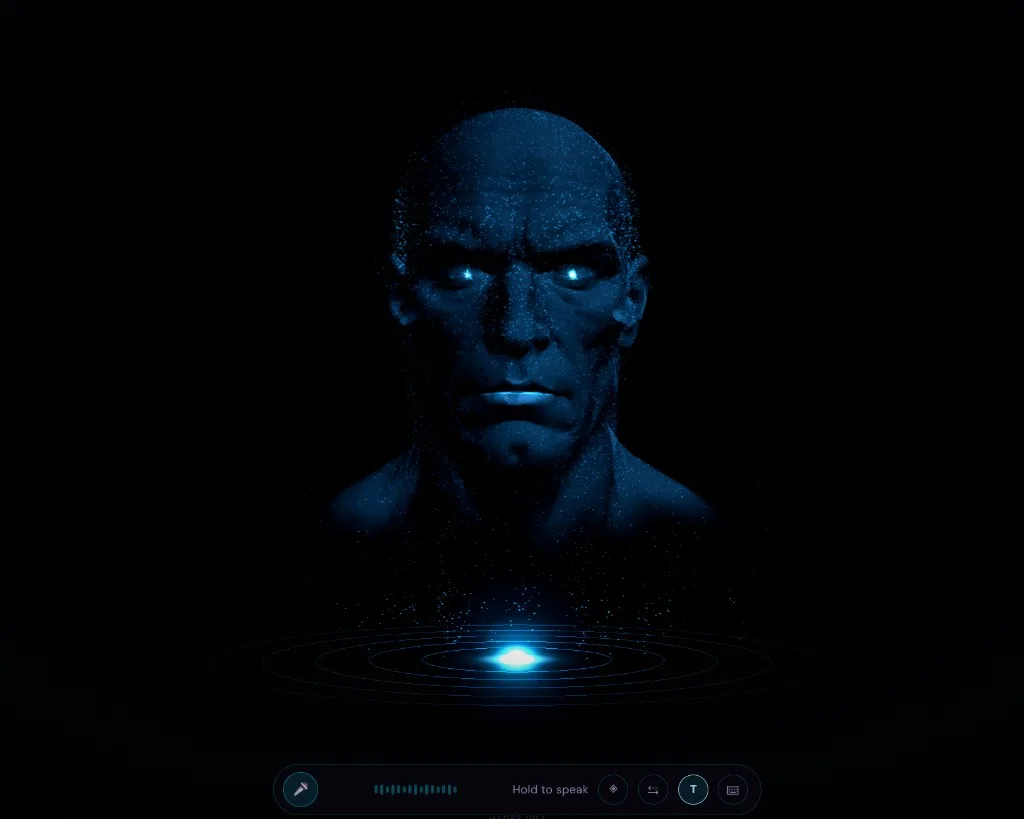 Hades, an immersive voice agent with a holographic face